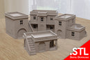 Tobruk Village Bundle – 4 North African Buildings & Town Walls STL