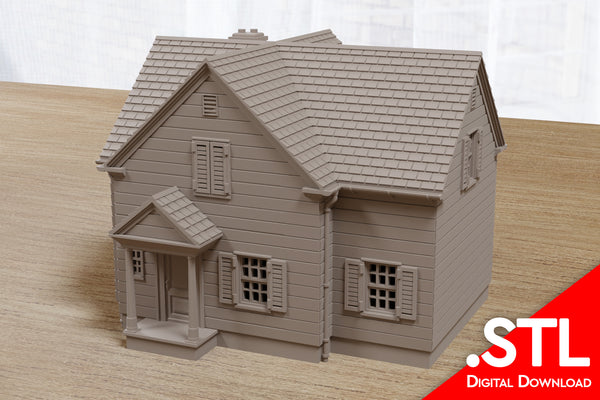 Maison de banlieue américaine classique DS1 - Téléchargement numérique : fichier .STL pour impression 3D