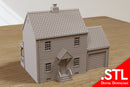 American Classic Suburban House with Garage DS2 - Digital Download .STL file for 3D Printing