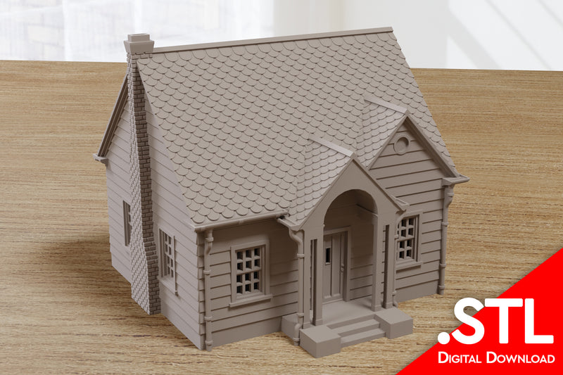Maison de banlieue américaine classique SS1 - Téléchargement numérique du fichier .STL pour impression 3D