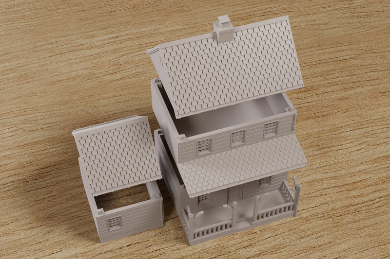 American Classic Suburban House with Garage DS2 - Digital Download .STL file for 3D Printing