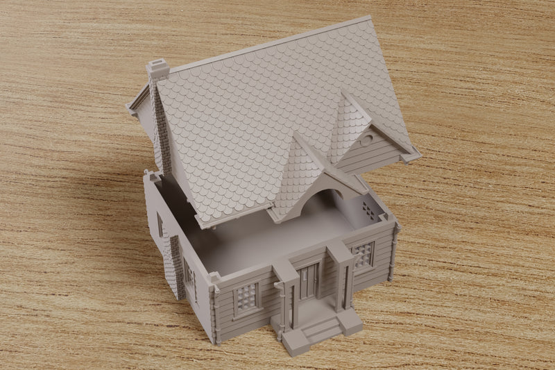 Maison de banlieue américaine classique SS1 - Téléchargement numérique du fichier .STL pour impression 3D