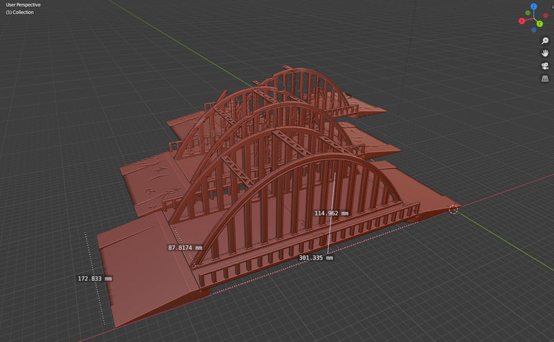 Bogenstahlbrücke - Digitaler Download .STL-Dateien für den 3D-Druck