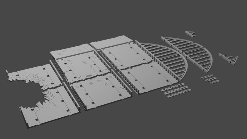 Bogenstahlbrücke - Digitaler Download .STL-Dateien für den 3D-Druck