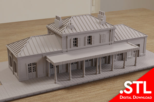 Carentan Train Station - Digital Download .STL file for 3D Printing