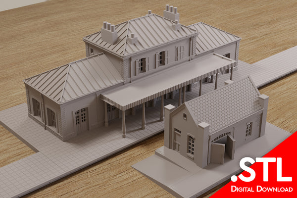 Carentan Train Station Set - Digital Download .STL file for 3D Printing