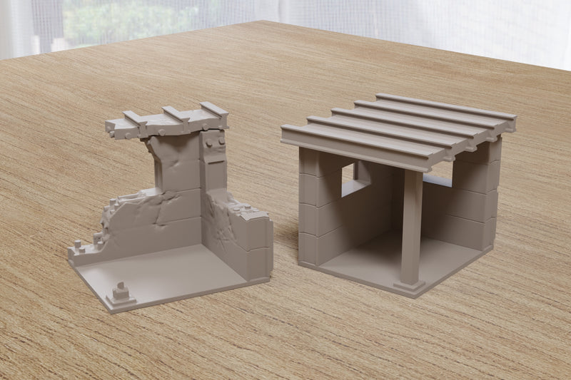 Concrete Block Guard Post - Zona Alfa Wargaming Terrain - Digital Download .STL file for 3D Printing
