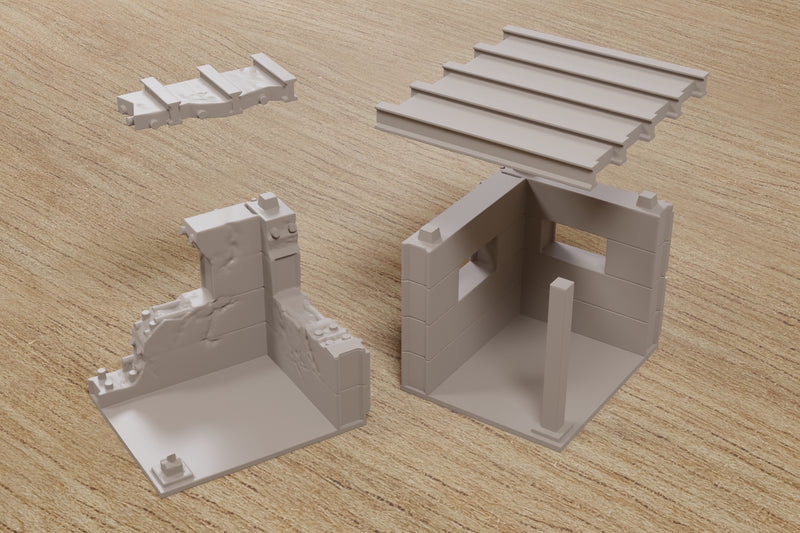 Concrete Block Guard Post - Zona Alfa Wargaming Terrain - Digital Download .STL file for 3D Printing