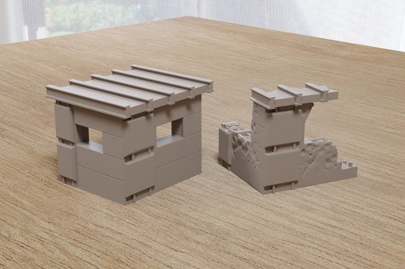 Concrete Block Guard Post - Zona Alfa Wargaming Terrain - Digital Download .STL file for 3D Printing