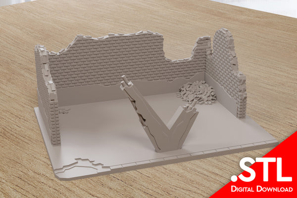 Destroyed Soviet Bus Stop - Zona Alfa Wargaming Terrain - Digital Download .STL file for 3D Printing