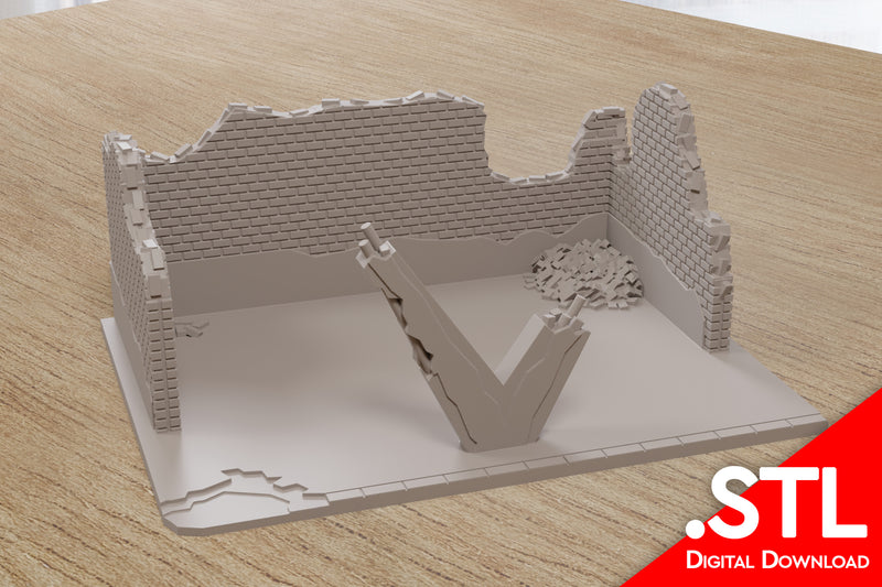 Destroyed Soviet Bus Stop - Zona Alfa Wargaming Terrain - Digital Download .STL file for 3D Printing