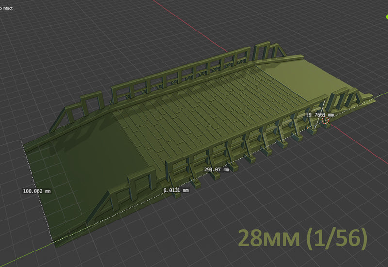 Wooden Bridge - Digital Download .STL Files for 3D Printing