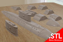 U-Boot im Kilo-Klasse-Stil – Riesiges 28mm Modernes Wargaming-Gelände – Digitaler Download .STL-Datei für 3D-Druck