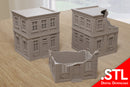 Normandy Carentan - Bank Building – Intact, Damaged & Ruined Versions Wargaming Terrain - Digital Download .STL file for 3D Printing