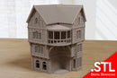 Quartier médiéval de la vie nocturne, Corner House H4 - WW2 Terrain de jeu de guerre miniature - Téléchargement numérique : fichier .STL pour impression 3D