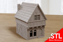 Quartier médiéval de la vie nocturne Maison H3 - WW2 Terrain de jeu de guerre miniature - Téléchargement numérique : fichier .STL pour impression 3D