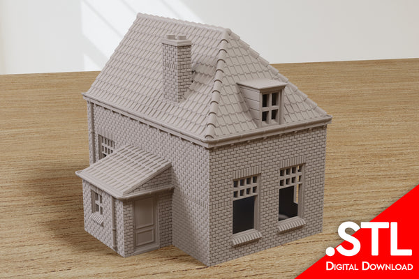 Maison en briques Oosterbeek SS01 - Inspirée par Operation Market Garden - Téléchargement numérique : fichier .STL pour impression 3D