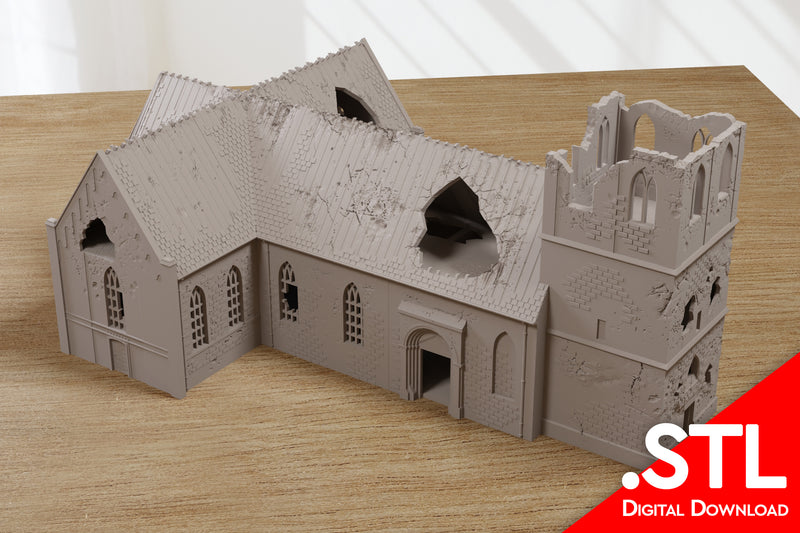 Oude Kerk Oosterbeek Battle Damage - Operation Market Garden Inspired - Digital Download .STL file for 3D Printing