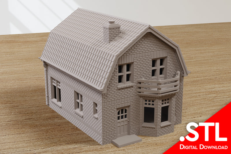 Oosterbeek Brick Row House DS01 - Operation Market Garden Inspired - Digital Download .STL file for 3D Printing