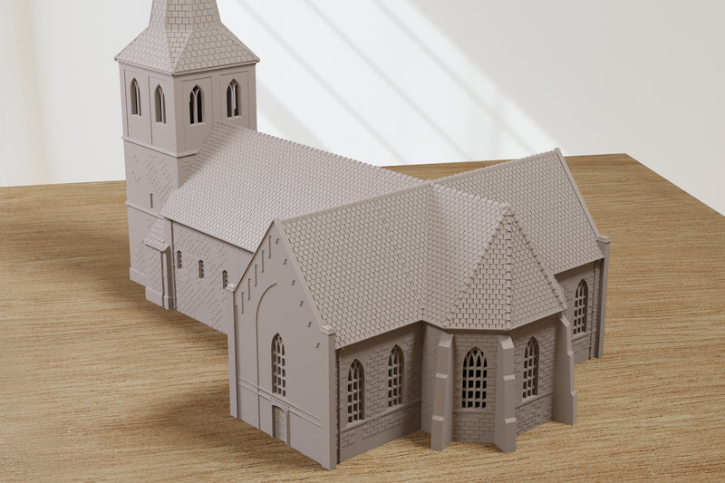 Oude Kerk Oosterbeek - Operation Market Garden Inspired - Téléchargement numérique fichier .STL pour l'impression 3D