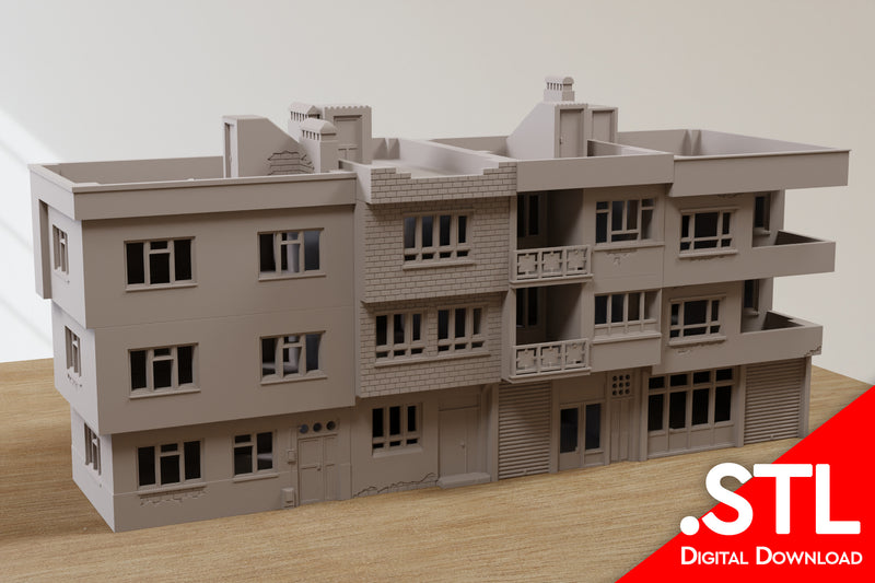 Modern Arab Urban Building SET - Digital Download .STL Files for 3D Printing