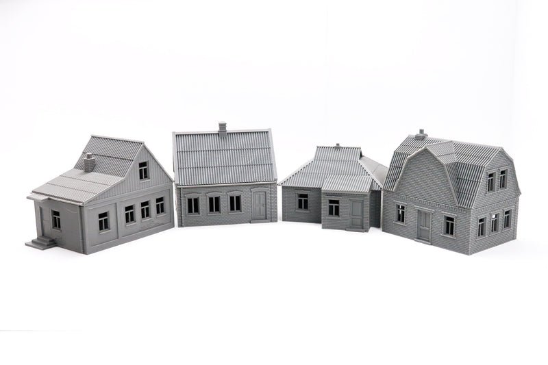 Set of Four Ukrainian Surbuban / Village Houses - Digital Download .STL Files for 3D Printing