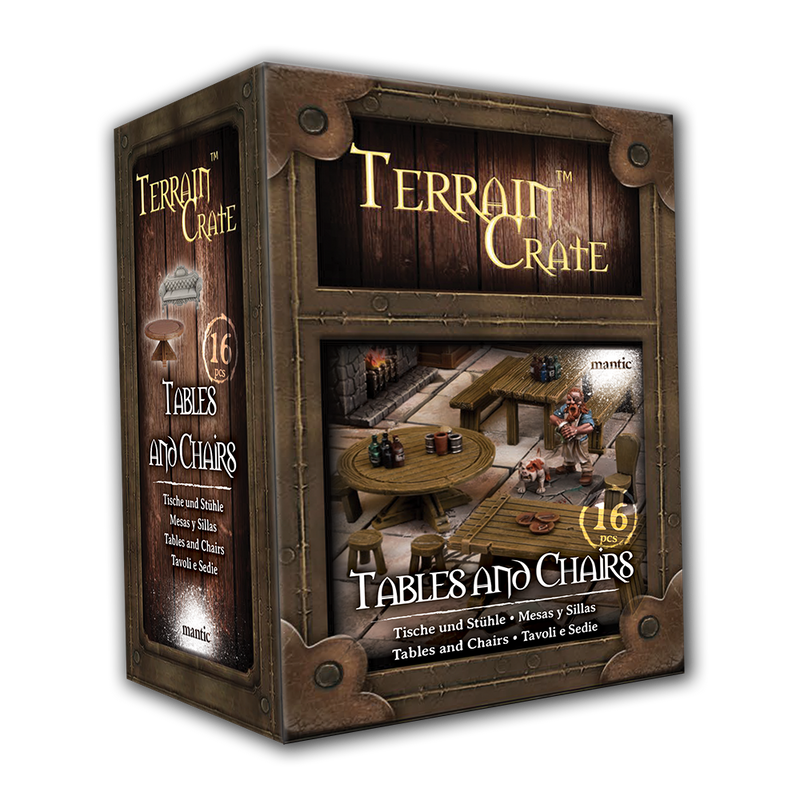 Terrain Crate: Fantasy Tables and Chairs – 28mm RPG Terrain Set