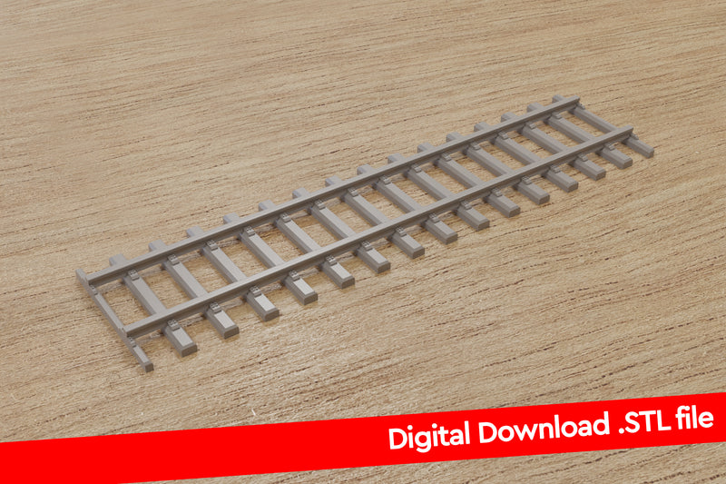 Train Track Straight - Digital Download .STL Files for 3D Printing