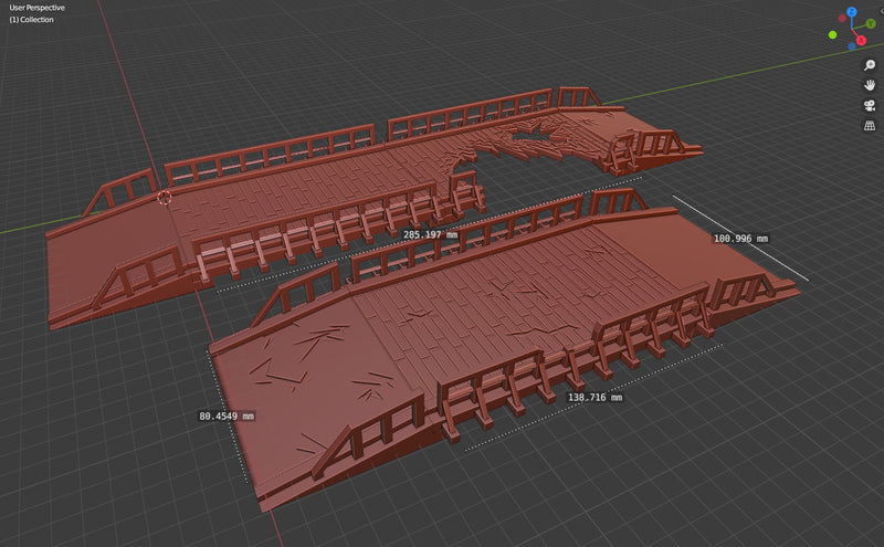 Wooden Bridge - Digital Download .STL Files for 3D Printing