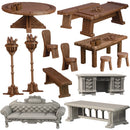 Terrain Crate: Fantasy Tables and Chairs – 28mm RPG Terrain Set