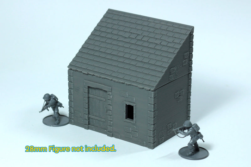 Small Stone Normandy Shed T1 (Volume 1) - Tabletop Wargaming WW2 Terrain | 15mm 20mm 28mm Miniature 3D Printed Model | Bolt Action
