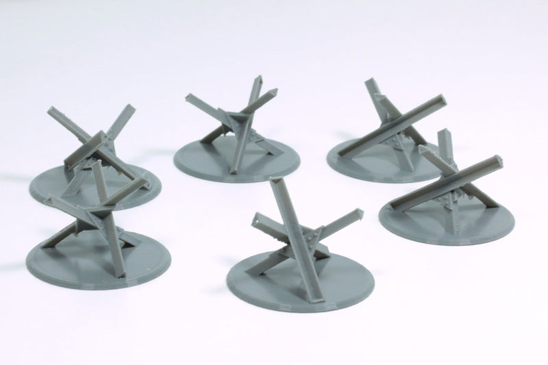 Tank Obstacle Hedgehog - 15mm, 20mm, 28mm 3D Printed Terrain for Tabletop Wargaming | Bolt Action - Set of 6pcs