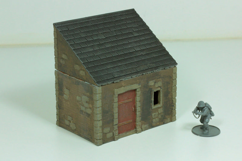 Small Stone Normandy Shed T1 (Volume 1) - Tabletop Wargaming WW2 Terrain | 15mm 20mm 28mm Miniature 3D Printed Model | Bolt Action