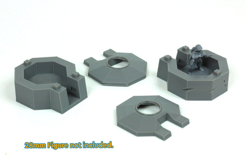 Pillbox Bunker Set Utah Beach - Tabletop Wargaming WW2 Terrain | 15mm 20mm 28mm Miniature 3D Printed Model | Bolt Action