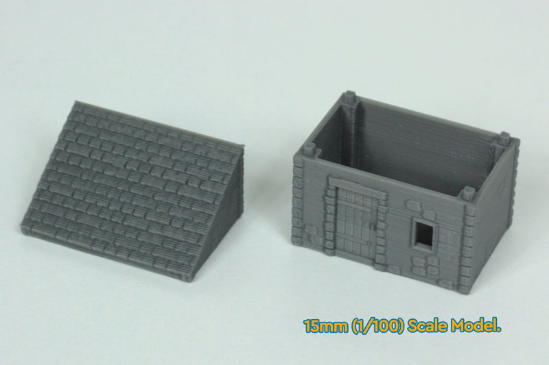 Small Stone Normandy Shed T1 (Volume 1) - Tabletop Wargaming WW2 Terrain | 15mm 20mm 28mm Miniature 3D Printed Model | Bolt Action