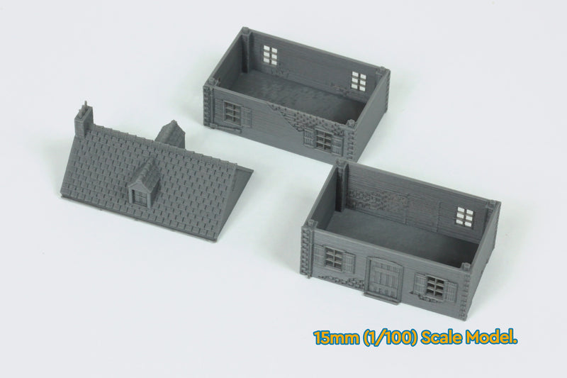 Normandy French Village House DS-T1 (Volume 1) - Tabletop Wargaming WW2 Terrain | 15mm 20mm 28mm Miniature 3D Printed Model | Flames of War