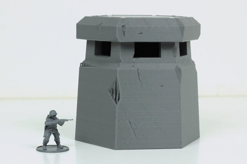 Watch Tower Bunker - Tabletop Wargaming WW2 Terrain | 15mm 20mm 28mm Miniature 3D Printed Model | Bolt Action