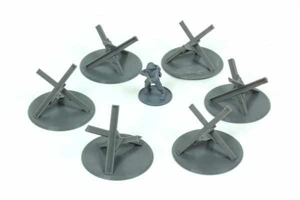 Tank Obstacle Hedgehog - 15mm, 20mm, 28mm 3D Printed Terrain for Tabletop Wargaming | Bolt Action - Set of 6pcs