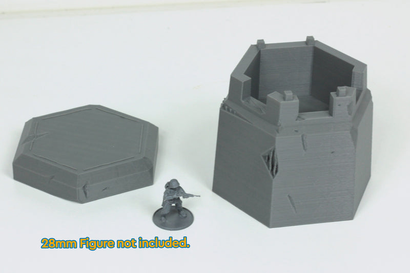 Watch Tower Bunker - Tabletop Wargaming WW2 Terrain | 15mm 20mm 28mm Miniature 3D Printed Model | Bolt Action