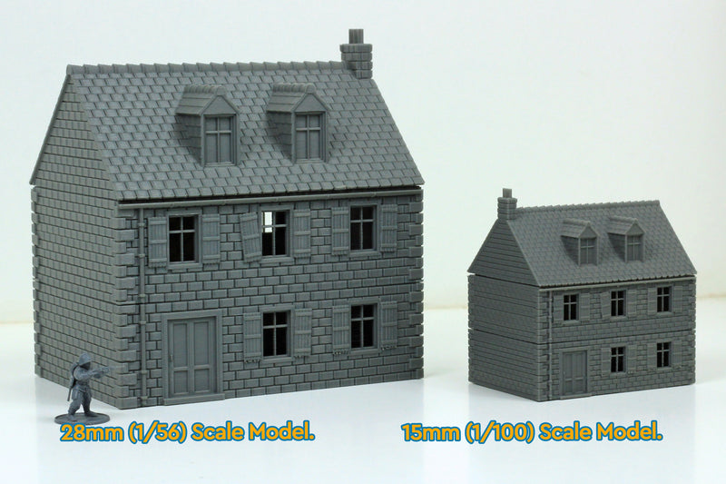 Normandy French Village House DS-T3 (Volume 1) - Tabletop Wargaming WW2 Terrain | 15mm 20mm 28mm Miniature 3D Printed Model | Flames of War