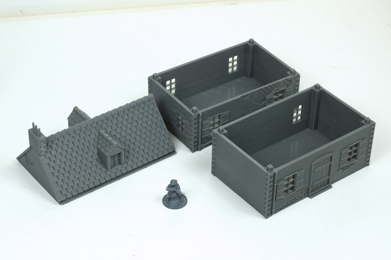 Normandy French Village House DS-T1 (Volume 1) - Tabletop Wargaming WW2 Terrain | 15mm 20mm 28mm Miniature 3D Printed Model | Flames of War