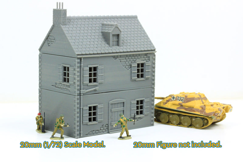 Normandy French Village House DS-T1 (Volume 1) - Tabletop Wargaming WW2 Terrain | 15mm 20mm 28mm Miniature 3D Printed Model | Flames of War