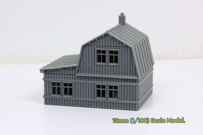 Traditional Soviet Dacha House - Tabletop Wargaming WW2 Terrain | 15mm 20mm 28mm HO Miniature 3D Printed Model | Bolt Action