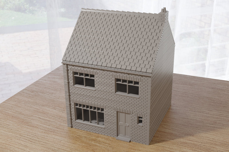 Dutch Terraced House Double - Tabletop Wargaming WW2 Terrain | 15mm 20mm 28mm HO Miniature 3D Printed Model | Bolt Action