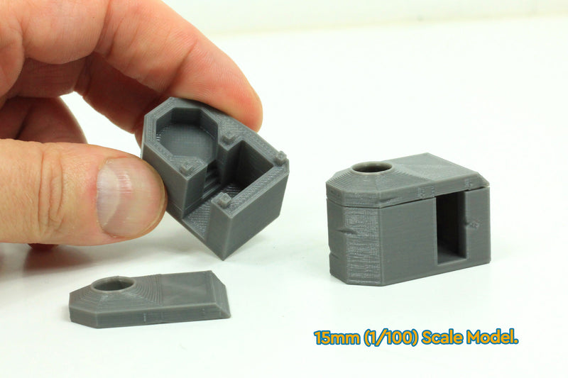 Bauform 58C Tobruk - Atlantic Wall Pillbox Bunkers - 15mm 20mm 28mm Tabletop Wargaming Terrain - Bolt Action