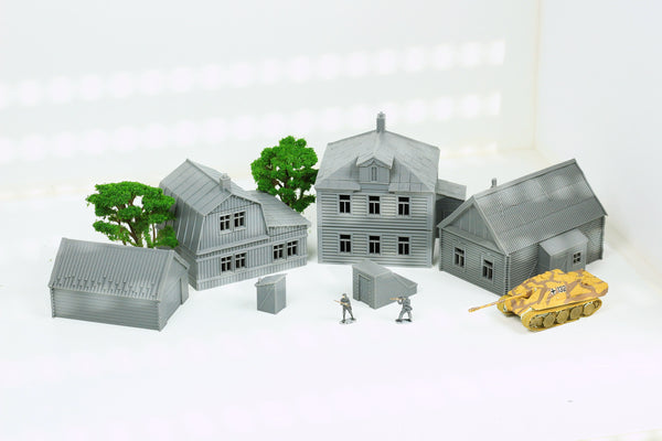 Soviet Village Set - Tabletop Wargaming WW2 Terrain | 15mm 20mm 28mm Miniature 3D Printed Model | Zona Alfa