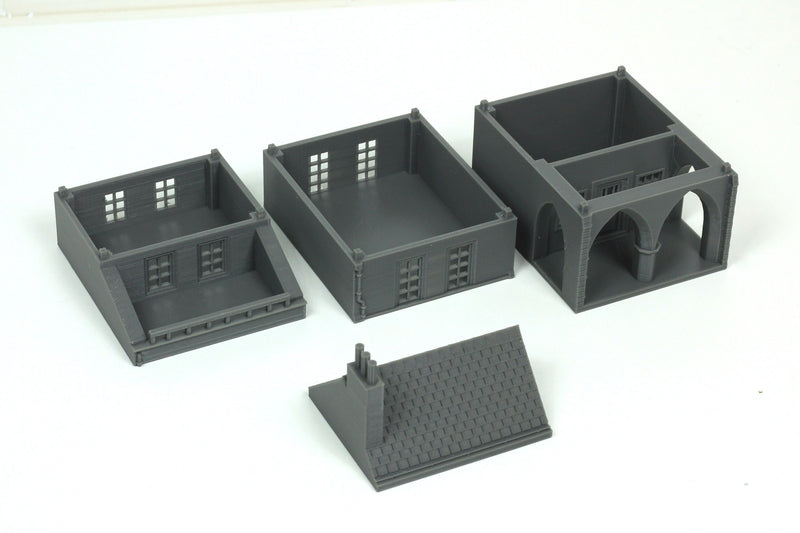 Carentan The Medieval Arcades Row - Tabletop Wargaming WW2 Terrain | 15mm 20mm 28mm HO Scale 3D Printed Miniature