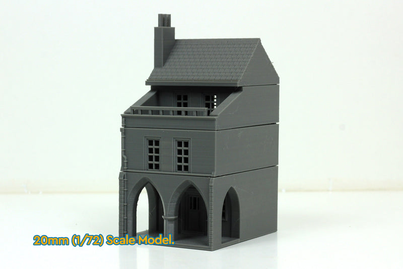 French Town Medieval Building B - Tabletop Wargaming WW2 Terrain | 15mm 20mm 28mm HO Scale 3D Printed Miniature