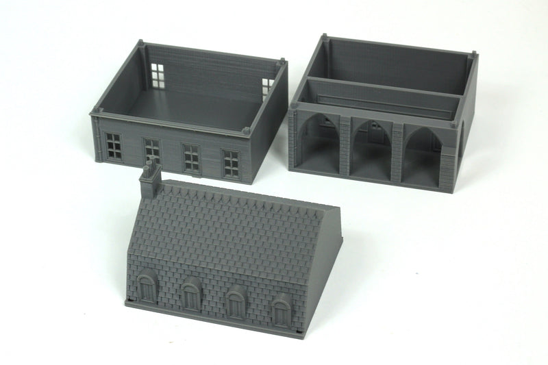French Town Medieval Building C - Tabletop Wargaming WW2 Terrain | 15mm 20mm 28mm HO Scale 3D Printed Miniature