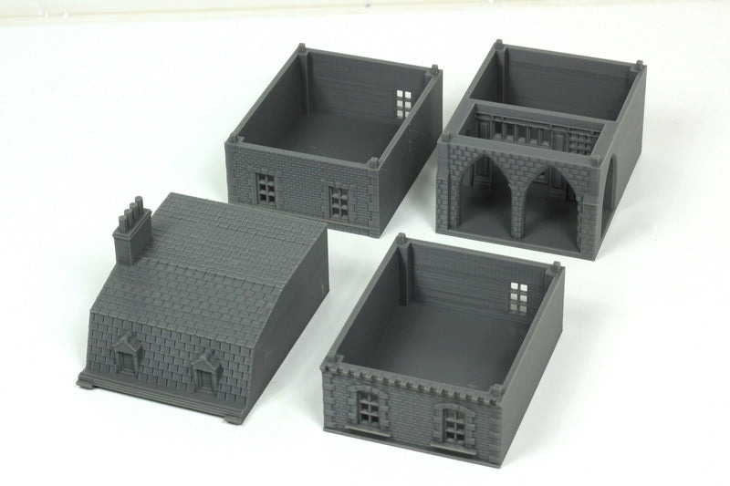French Town Medieval Building D - Tabletop Wargaming WW2 Terrain | 15mm 20mm 28mm HO Scale 3D Printed Miniature